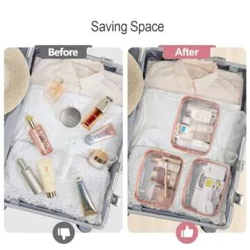 PACKISM TSA Approved Clear Makeup Bags for Travel
