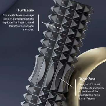 EZ_Peach 3-in-1 Foam Roller Kit for Deep Tissue Massage, 45cm Muscle Roller Stick and Massage Ball for Physical Therapy Pain Relief Myofascial Release Balance Exercise (Black)