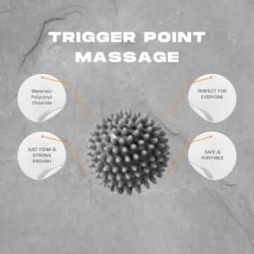 EZ_Peach 3-in-1 Foam Roller Kit for Deep Tissue Massage, 45cm Muscle Roller Stick and Massage Ball for Physical Therapy Pain Relief Myofascial Release Balance Exercise (Black)