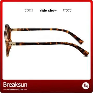 Breaksun Retro Oval Sunglasses for Women Men Trendy Round Sunnies 90s Vintage Style (Tortoise/Brown)