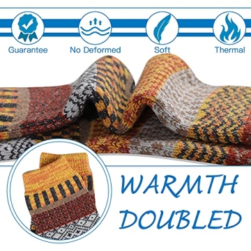 Heatuff Thick Wool Socks 5 Pairs for Ultimate Warmth