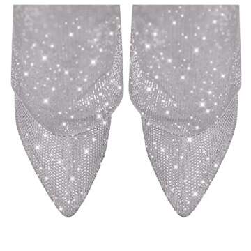 Richealnana Women's Rhinestones Wedge Boots for Party Chic