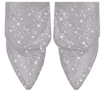 Richealnana Women's Rhinestones Wedge Boots for Party Chic