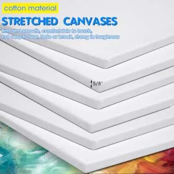 Sherr 6 Pcs Large Canvas for Painting - Cotton Stretched, Triple Primed 30 x 20 Inch