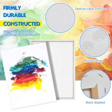 Sherr 6 Pcs Large Blank Canvas for Diverse Painting