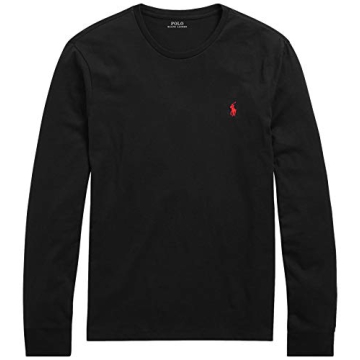 Polo Ralph Lauren Men's Crew Neck Long Sleeve Tee - Basic Black, Large