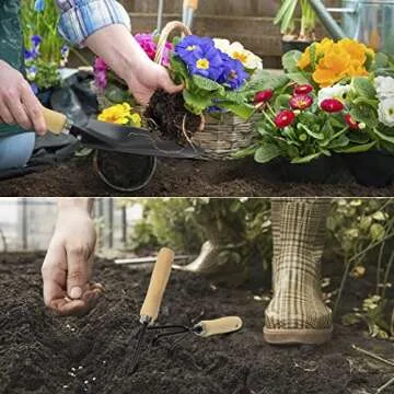 17 Piece Gardening Tool Set with Ergonomic Design and Storage Bag