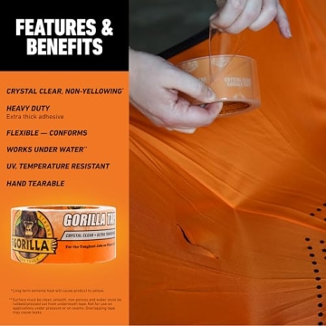 Gorilla Crystal Clear Repair Duct Tape for All Projects