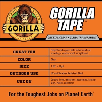 Gorilla Crystal Clear Repair Duct Tape for All Projects