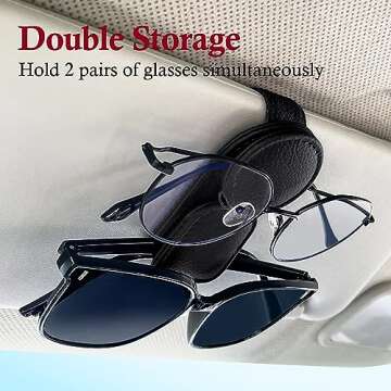 KIWEN Sunglasses Holder for Car Visor with Magnetic Closure