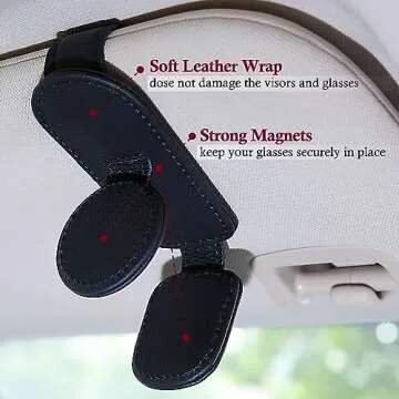 KIWEN Sunglasses Holder for Car Visor with Magnetic Closure