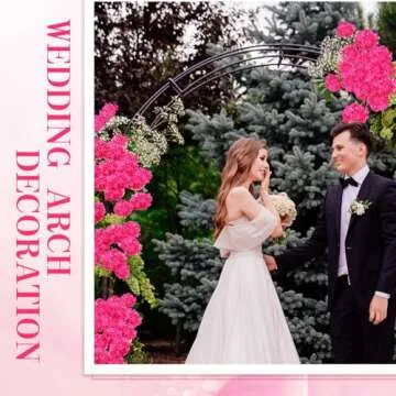 Yunsailing 100 Pcs Artificial Hydrangea Flowers Hydrangea Flower Heads with Stems Silk Faux Hydrangea Flowers for Wedding Centerpiece Fake Bouquet Home Indoor Garden Party Decoration (Rose Red)