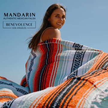 Benevolence LA Handwoven Mexican Blanket for Outdoor Comfort