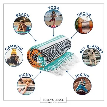 Benevolence LA Handwoven Mexican Blanket for Outdoor Comfort