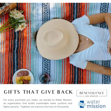 Benevolence LA Handwoven Mexican Blanket for Outdoor Comfort