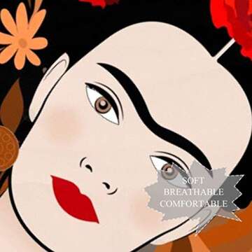 Long Scarf Shawl Wrap Lady's,Frida Kahlo Beautiful Mexican Woman Traditional Pattern