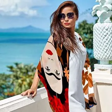 Frida Kahlo Inspired Long Scarf Shawl for Stylish Women