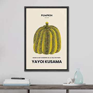 SIGNLEADER Framed Canvas Print Wall Art - Yayoi Kusama Japanese Pumpkin Illustrations