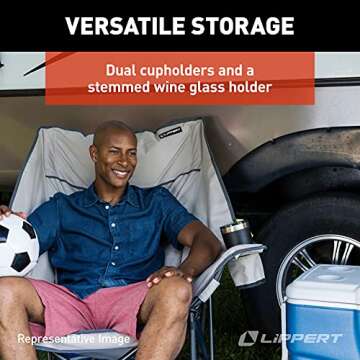 Lippert Components Big Bear Padded Camping Chair with Carry Bag