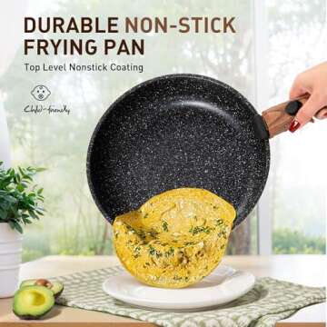 10 Pcs Non Stick Cookware Set with Detachable Handle