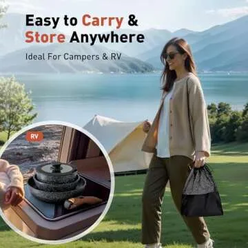 10 Pcs Non Stick Cookware Set with Detachable Handle