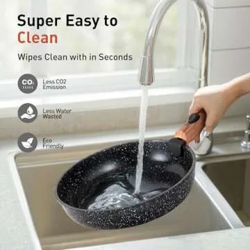 10 Pcs Non Stick Cookware Set with Detachable Handle