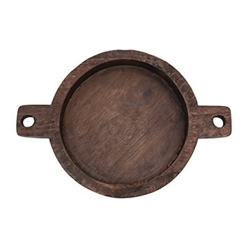 Elegant Hand-Carved Mango Wood Bowl with Handles