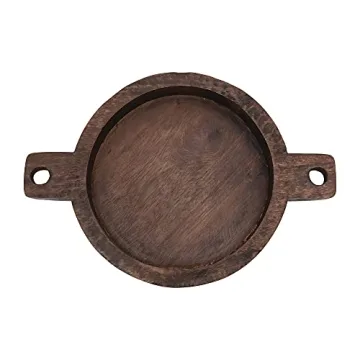 Elegant Hand-Carved Mango Wood Bowl with Handles