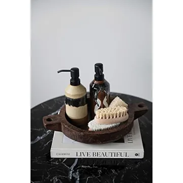 Elegant Hand-Carved Mango Wood Bowl with Handles