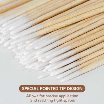 800PCS Pointed Cotton Swabs with Storage Case - Precision Tip Cotton Swabs with Wooden Sticks - Micr...