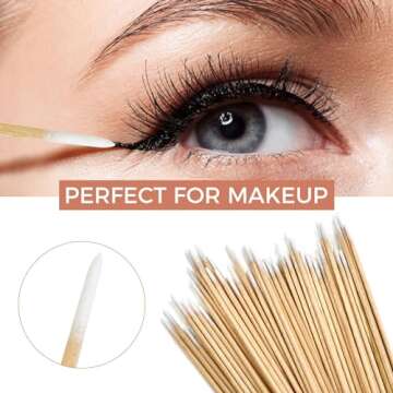 800PCS Pointed Cotton Swabs with Storage Case - Precision Tip Cotton Swabs with Wooden Sticks - Microblading Cotton Swab 4 inch - Cotton Swabs for Makeup, Tattoo Permanent Supplies