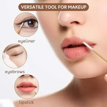 800PCS Pointed Cotton Swabs with Storage Case - Precision Tip Cotton Swabs with Wooden Sticks - Microblading Cotton Swab 4 inch - Cotton Swabs for Makeup, Tattoo Permanent Supplies