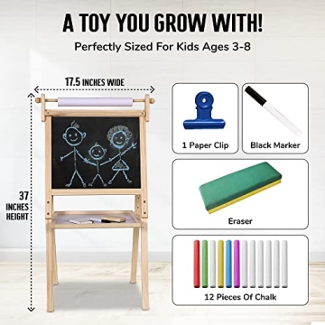 Kraftic Deluxe Standing Art Easel for Kids