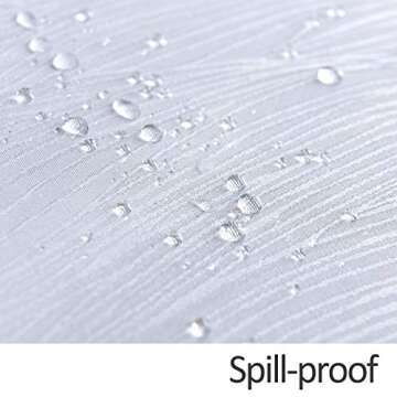 maxmill Square Tablecloth Swirl Design Spillproof Wrinkle Free Heavy Weight Soft Table Cloth Decorative Fabric Table Cover for Outdoor and Indoor Use Square 60 x 60 Inch White