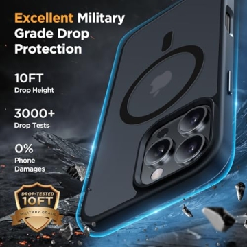 Miracase Magnetic Series for iPhone 16 Pro Max Case [Compatible with MagSafe] [with 2X Screen Protectors] Military-Grade Protection, Anti-Fingerprint, Slim Phone Case for 16 Pro Max 6.9 inch - Black