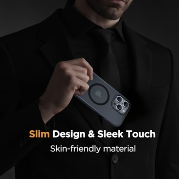 Miracase Magnetic Series for iPhone 16 Pro Max Case [Compatible with MagSafe] [with 2X Screen Protectors] Military-Grade Protection, Anti-Fingerprint, Slim Phone Case for 16 Pro Max 6.9 inch - Black