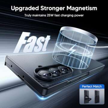 WSKEN for Z Fold 7 Case with 360° Magnetic Stand - Military Grade Shockproof Case with 2 X Screen P...