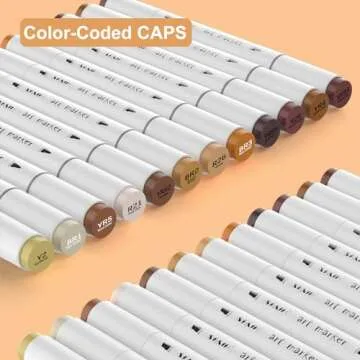 SFAIH Skin Tone Alcohol Markers - 12 Dark Skin Shades