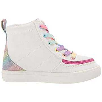BILLY Footwear Baby Girl's Classic Lace High (Toddler) White Rainbow 6 Toddler M