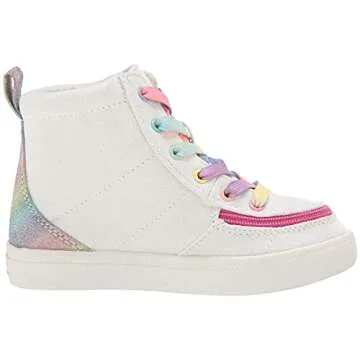 BILLY Footwear Baby Girl's Classic Lace High (Toddler) White Rainbow 6 Toddler M