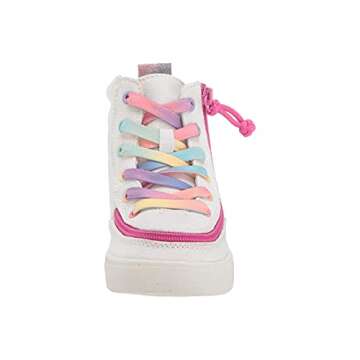 BILLY Footwear Baby Girl's Classic Lace High (Toddler) White Rainbow 6 Toddler M