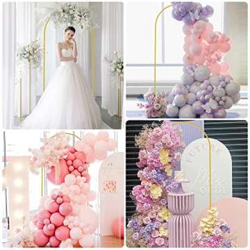 Wokceer 6 FT Wedding Arch Backdrop Stand Metal Arch Chiara Backdrop Stand for Wedding Ceremony Birthday Party Bridal Baby Shower Photo Booth Garden Floral Balloon Arch Decoration