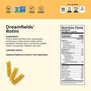 Dreamfields Healthy Carb Living Rotini Pasta, 13.25 Ounce