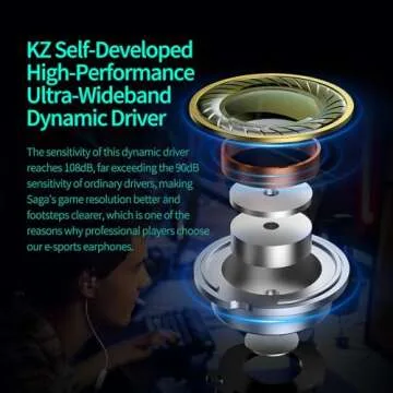 KZ Saga High-Performance Wired Gaming Earbuds with Bass