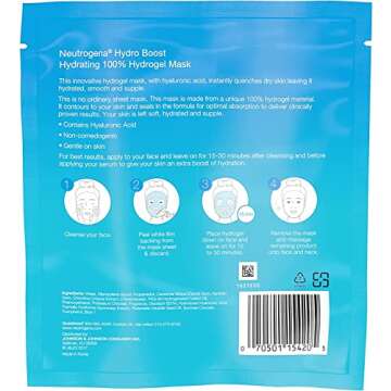 Neutrogena Hydro Boost and Hydrating Hydrogel Mask 1 Ounce (4 Pack)