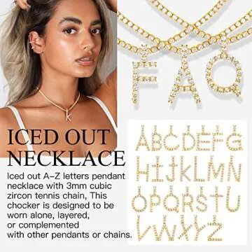 Suplight Tennis Initial Necklace - Stylish Hip Hop Jewelry