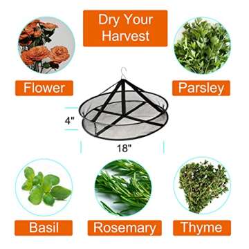 POTLAB Single Layer Small herb Drying Rack Hanging Mini herb Drying Rack Small mesh Drying Rack Plant Drying Rack Small Drying Rack