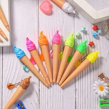 12 Ice Cream Pens for Kids Fun Writing Supplies