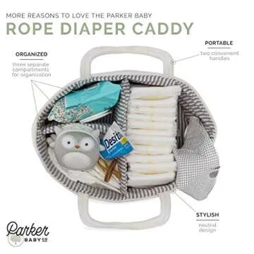 Parker Baby Rope Diaper Caddy Organizer for Baby Essentials