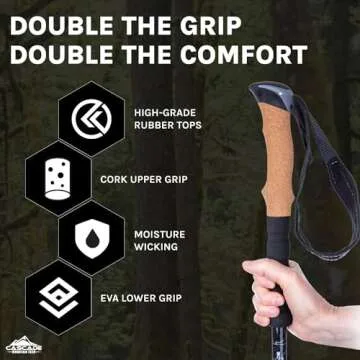Lightweight Cascade Mountain Tech Trekking Poles - Adjustable